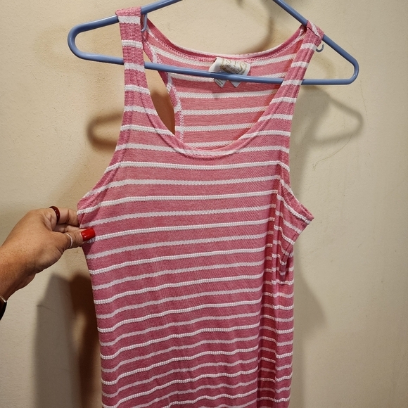SAIL TO SABLE Jetting to Jetties Maxi Dress Pink Stripe Sleeveless Tank XS - Picture 8 of 11